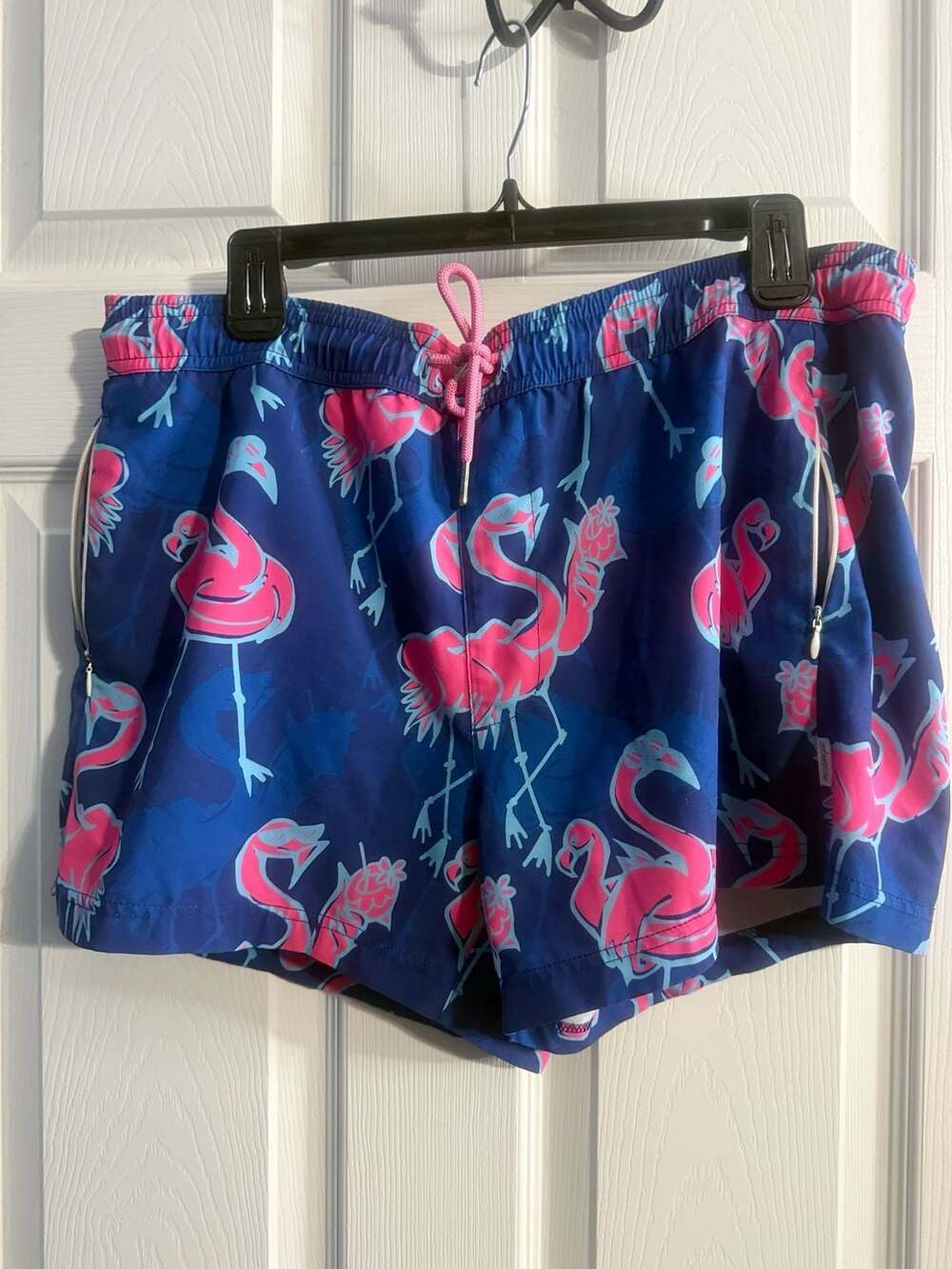 MaaMgic Men's Flamingo Print Swim Trunks with Compression Liner Size L